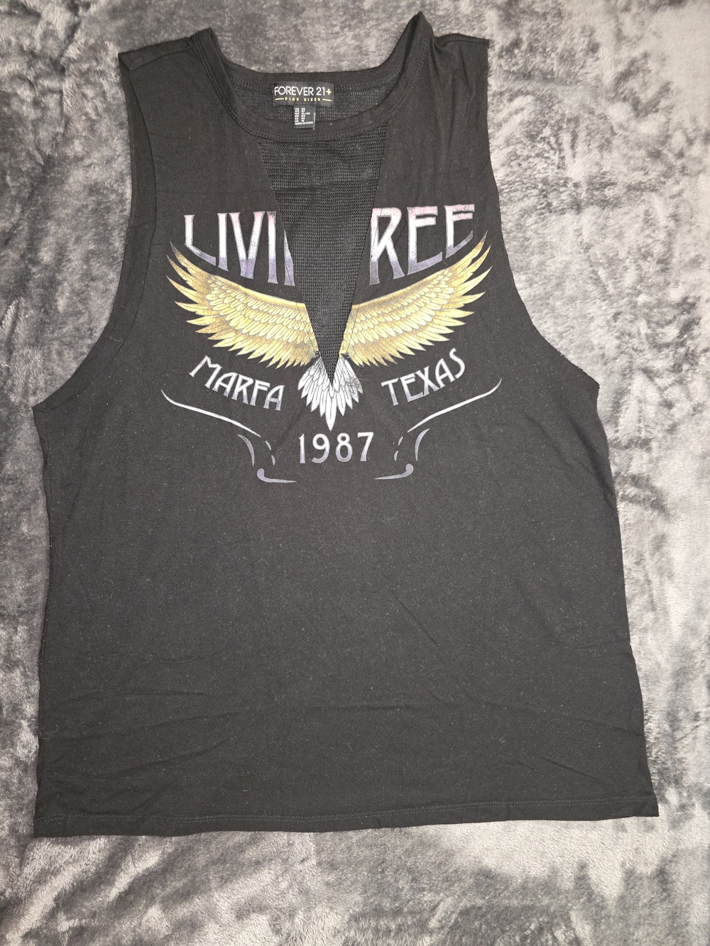 Forever 21 Black Graphic Tank 0X L/XL